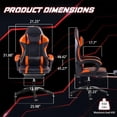 thumbnail image 2 of MYKOMI Gaming Chair, Computer Chair with Footrest and Lumbar Support, Ergonomic Video Game Chair Height Adjustable with Swivel Seat and Headrest, Orange, 2 of 8