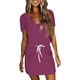 thumbnail image 1 of Vestido de verano con cuello en V y rayas para mujer: diseño informal y cómodo, versátil para climas cálidos, 1 of 3