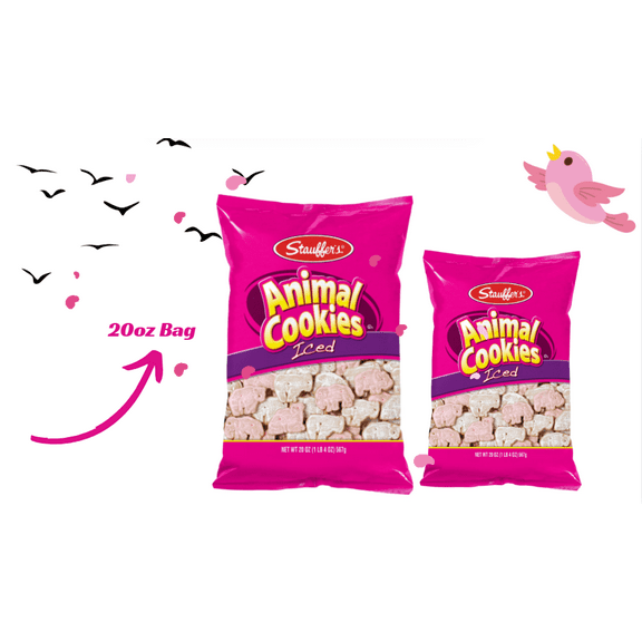 Stauffer’s Iced Animal Cookies, Frosted Animal Crackers, 20 oz Bags, 2 Pack