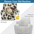 thumbnail image 4 of Kuiaobaty Cow Pattern Reclining Slipcover Easy Replacement Recliner Chair Cover Breathable Reclining Sofa Slipcover Washable Recliner Couch Cover with Pocket for Living Room, 4 of 8