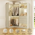 thumbnail image 4 of iSunirm Closet Organizer System with 4 Drawers, 56.5"(4.7 FT) Freestanding Closet System with Rods & Shelves, Max Load 1400+ lbs, Wash Oak, 4 of 7