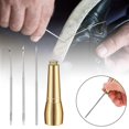 thumbnail image 4 of EIGTHTAIL Awl Set Copper Awl With Three Replacement Needles For Shoe Repair And Sole Repair Tools  Shoe Awl Straight Hook Curved Needle Thousand Pieces Of Awl, 4 of 8