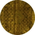 thumbnail image 1 of Ahgly Company Indoor Round Abstract Yellow Modern Area Rugs, 6' Round, 1 of 4