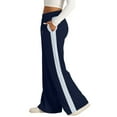 thumbnail image 5 of Wide Leg Sweatpants Women Baggy Lounge Side Stripe Joggers with Pockets Petite High Rise Pant Loose Fit Trousers Dark Gray 2XL, 5 of 5