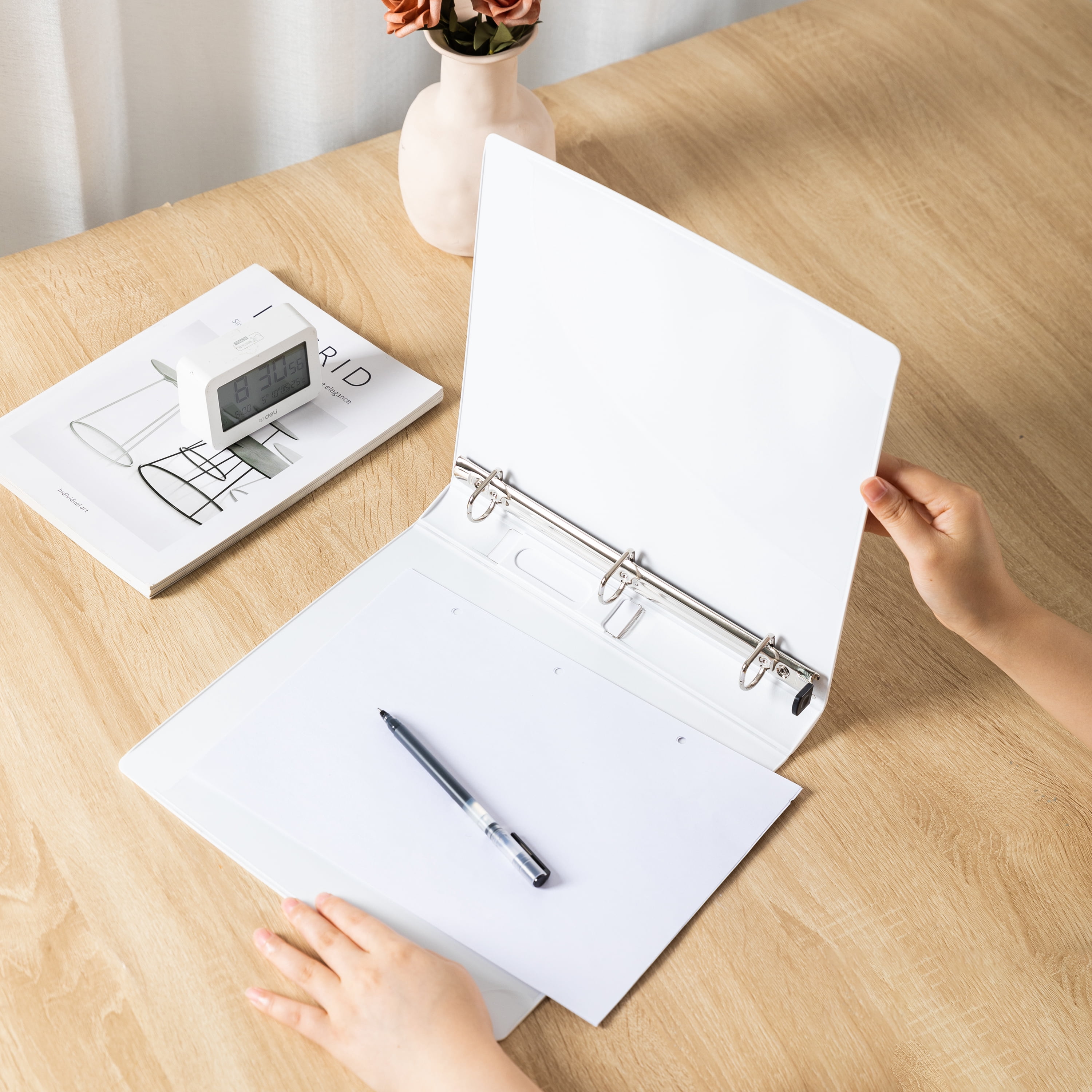 Exceed 3-Ring Heavy Duty Binder, 1 inch, White, Slant D-Ring