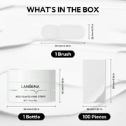 LANBENA Pore Strips (50g/1.76 Oz)+100pcs Nose Strips with Blackhead Remover, Black Head Remover for Face, Blackhead Remover Mask, Nose Strips for Blackheads