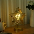 thumbnail image 4 of Lámpara Decorativa de Hierro, Lámpara de Mesa a Pilas, Luz Led Cálida, Estructura de Hierro Sinuoso, Iluminación Led Suave, Ideal para Dormitorio o Sala de Estar, Ideal para San Valentín y Navidad, T, 4 of 6