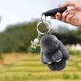 thumbnail image 3 of Llavero de Coche Nuevo Hecho a Mano Suave Conejo Pompom Encantos Conejo Llavero de Coche Colgante Eterna Flor Bola Linda Llavero, 3 of 5