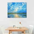 thumbnail image 2 of JRXY  Ocean Sunset Large Abstract Textured Canvas Wall Art for Living Room, Colorful Beach Artwork for Walls, Modern Horizontal Wall Art Ready to Hang  16x12in, 2 of 4
