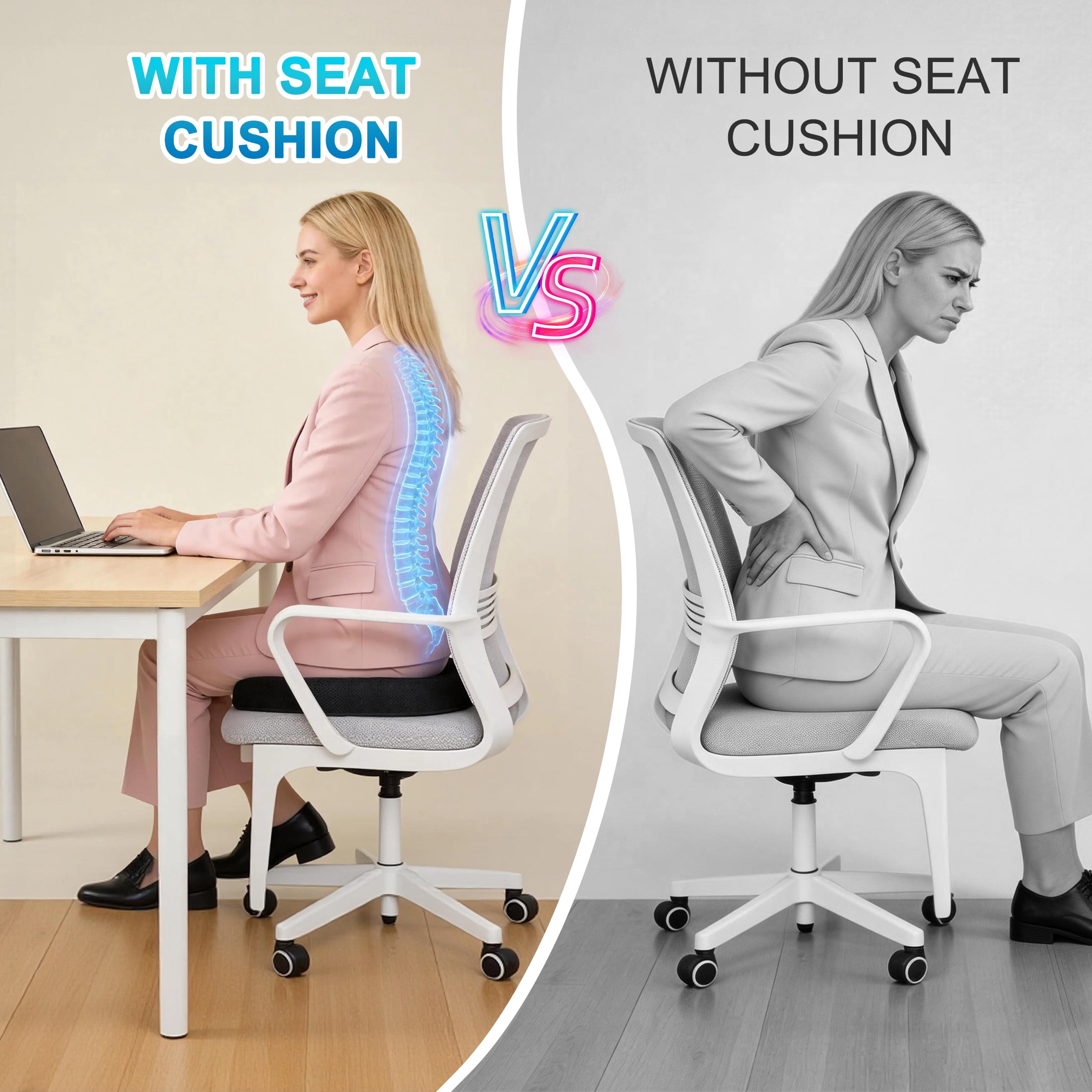 Donut Pillow Seat Cushion Chair Pad for Tailbone Pain Relief and Hemorrhoids, Memory Foam Seat Chair Cushion for Postpartum Pregnancy, Seat Cushions for Men and Women for Home & Office