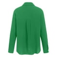thumbnail image 6 of Splozh Blouses for Teens Women Casual Fashion Solid Color Lapel Long Sleeve Shirt Single Casual Shirt Top with Pockets Green,S, 6 of 9
