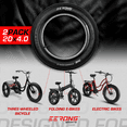 thumbnail image 2 of 20x4 Fat Tire High-Performance 2 Tires-Pack Designed to Improve Speed & Minimizes Drag on Hard-Pack or Paved Terrain, Honeycomb Tread for Virtually Zero Rolling Resistance, Ultimate Speed & Traction, 2 of 9
