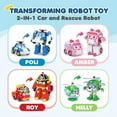 thumbnail image 3 of Robocar Poli - Paquete de 4 juguetes de robot transformable Poli + Amber + Roy + Helly, figura de acción transformable de 4", juego de vehículo de emergencia, regalo de cumpleaños festivo, 3 of 5