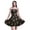 Black2, variant on Bimba Floral Printed Spaghetti Strap Summer Sun Dress Holiday Beach Party Dress-Large
