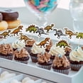 36PCS Realistic Dinosaur Cupcake Toppers Dino Party Cake Picks with 6 ...