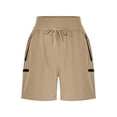 thumbnail image 3 of Shorts for Women Trendy,Women's Hiking Cargo Shorts Zipper Pockets Soft High Waisted Quick Dry Long Shorts for Women Golf Athletic Summer, 3 of 8