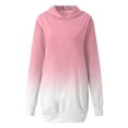 thumbnail image 4 of Spring Savings Clearance Lindreshi Sweatshirts for Women Loose Fit with Hood Women's Fashion Gradient Hooded Pullover Pocket Thin Guards Dress Hooded Dress, 4 of 5