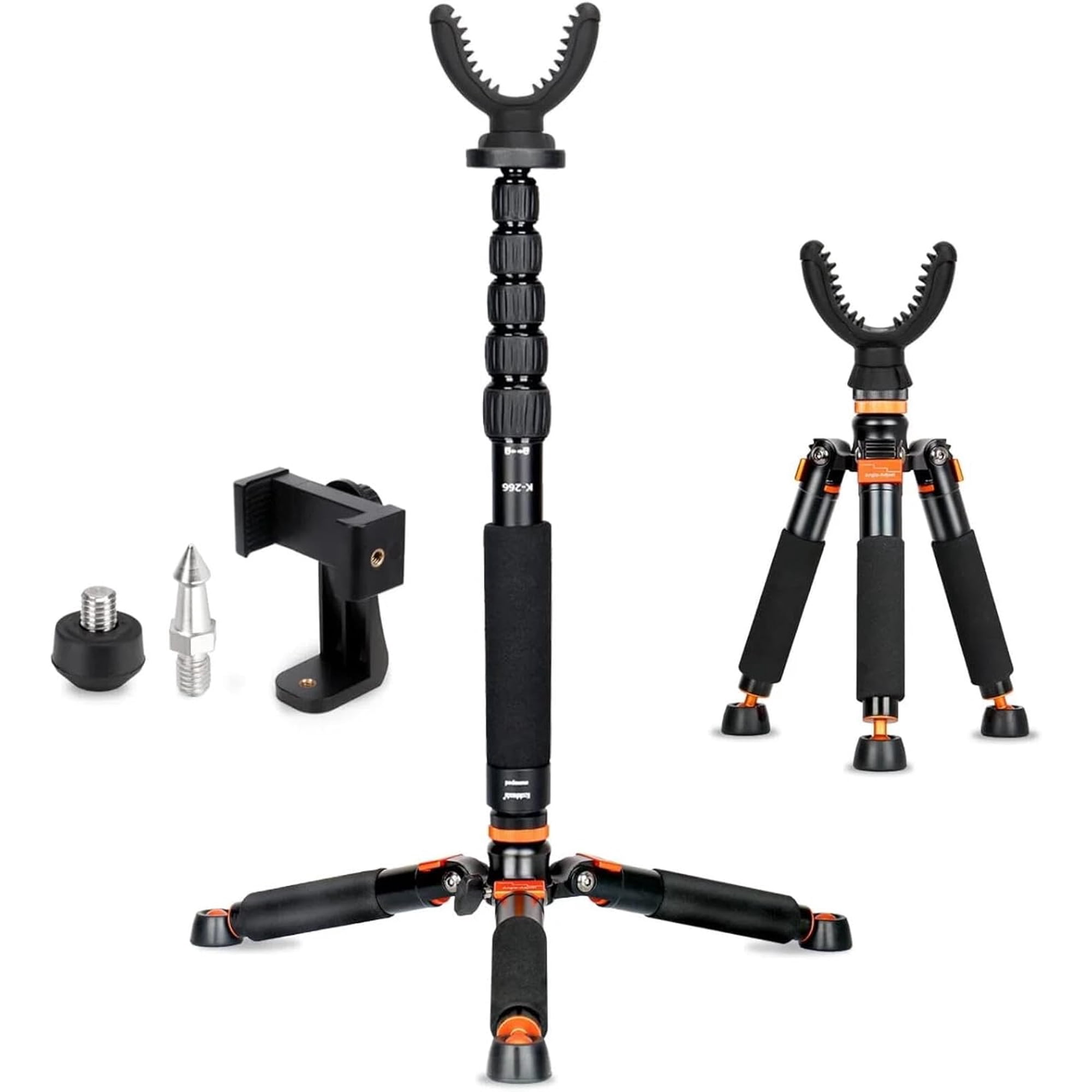 Hunting Monopod Shooting Stick Tripod Stand Gun Rifle Shooting Rest Aluminum 21"-67" Shooting Tripod with 360° Rotating V Yoke Head for Hunting, Shooting, and Outdoors
