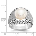 thumbnail image 4 of Shey Couture  Sterling Silver Antiqued Freshwater Cultured Pearl and Diamond Ring, 4 of 5
