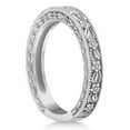 thumbnail image 2 of Carved Floral Designed Wedding Band Anniversary Ring in 14K White Gold, 2 of 5