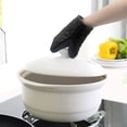 thumbnail image 3 of Youkk Black Silicone Oven Mitts For Seamless Cooking Experience Heat-resistant And Easy To Clean Scratch, 3 of 6