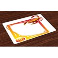 thumbnail image 1 of Zodiac Scorpio Placemats Set of 4 The Eighth Sign from The series of Zodiac Framework Design, Washable Fabric Place Mats for Dining Room Kitchen Table Decor,Vermilion Orange Yellow, by Ambesonne, 1 of 4