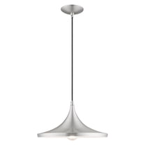 41187-66-Livex Lighting-Metal Shade - 1 Light Mini Pendant in Coastal Style - 14 Inches wide by 13 Inches high-Brushed Aluminum Finish -Traditional