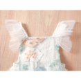 thumbnail image 4 of Princess Newborn Baby Girls Rompers Lace Sleeve Embroidered Flower Backless Tulle Sling Jumpsuit White 6-12 Months, 4 of 7
