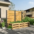 thumbnail image 2 of VEIKOUS 60"H x 78"W Freestanding Privacy Screen, Outdoor Divider Privacy Wall for Pool, Garden, AC Unit & Trash Hide, No-Dig Wood & Aluminum Design, 2 Pack, 2 of 22