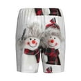 thumbnail image 2 of Lsque Christmas Snowman With Hat Mens Sleep Pajama Shorts,Short Pajama Pants, Cotton Ultra-Soft Knit-Small, 2 of 9