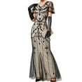 thumbnail image 1 of UPPADA Robe Cocktail à Col Rond pour Femmes Robe Queue de Poisson Robe Cocktail Sans Manches Robe Formelle Évasée Robe d'Invitée de Mariage Robe Cocktail Moulante Offres du Jour Aujourd'hui, 1 of 4