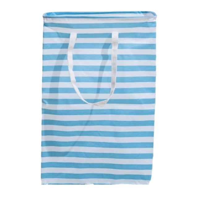 Cesto para la colada plegable Naiovety de lona a rayas de gran capacidad bolsa organizadora de ropa Raya azul