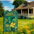 thumbnail image 5 of Happy St. Patricks Day Shamrock Garden Flag Double Sided 12 x 18 Inch Green Hat with Clovers Decorative Garden Yard Flags for Home Decor, 5 of 6