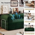 thumbnail image 5 of 78.8" Corduroy 4-in-1 Convertible Sofa Bed, No-Assembly Lounge Futon with Pull-Out Mattress, Modern Sleeper Couch for Living Room,Green, 5 of 9