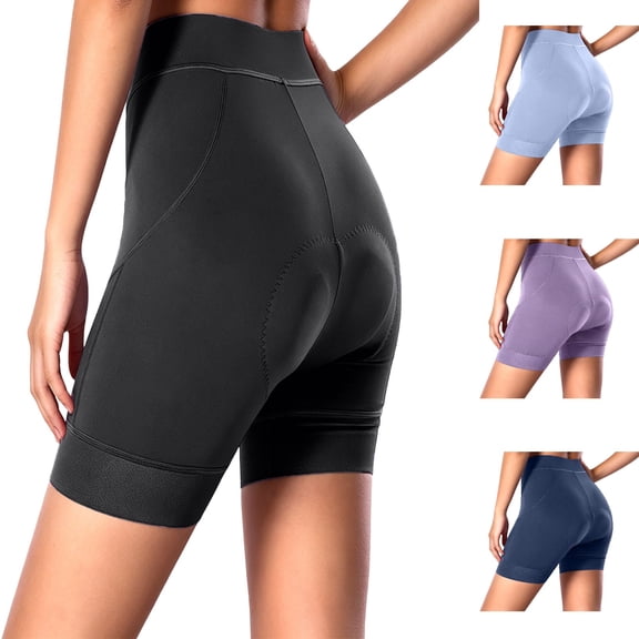 Shadoumai Padded Bike Shorts Women 4D Padding Cycling Shorts with Pocket Road Mountain Ride Womens Biking Bicycle Biker Shorts