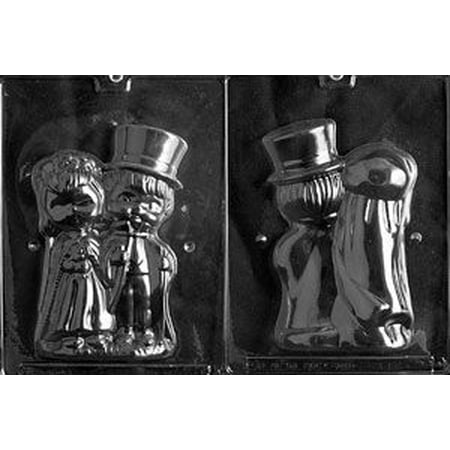 

3D Two-Mold Set Large Bride and Groom Chocolate Candy Mold with Exclusive Cybrtrayd Copyrighted Molding Instructions