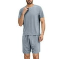 thumbnail image 2 of lmcalzta Mens Lounge Sets Summer Pajamas 2 Piece Outfits Soft Tshirts and Shorts Loungewear Lightweight Sleep Sets, 2 of 4