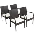 thumbnail image 1 of Gymax 4PCS Patio PE Rattan Wicker Dining Armchairs Outdoor Chair w/ Removable Cushion, 1 of 10