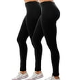 thumbnail image 2 of 2 Pack Women's High Waisted Leggings Stretch Full Length Workout Yoga Pants Inseam 28" S-3XL, 2 of 5