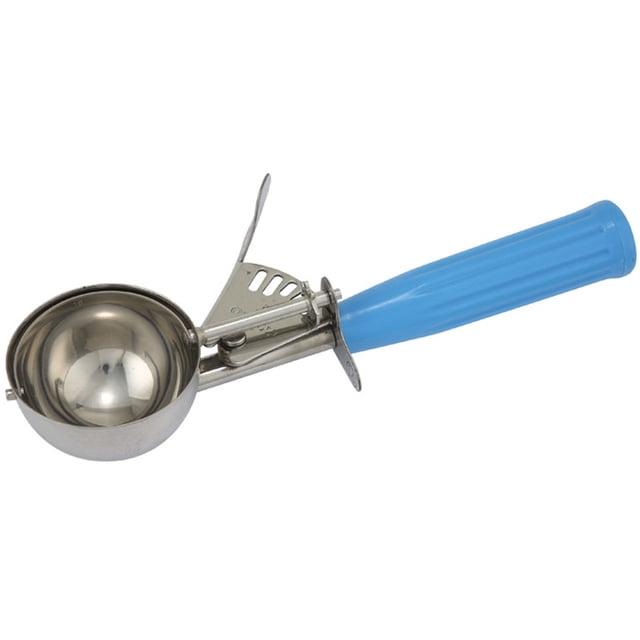 Cuchara de helado azul número 16 de acero inoxidable de 81 ml de capacidad