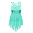 thumbnail image 2 of Sxiwei Kids Girls Sleeveless Shiny Sequins Lyrical Dance Dress High Low Ballet Dress Ballerina Mint Green 10, 2 of 7