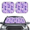 thumbnail image 2 of Gaeub Violet Print 2-Piece Windshield Sun Shade,Foldable Car Front Window Sunshade,for Most Cars SUV Truck,Heat Blocker Visor Protector-Large, 2 of 6