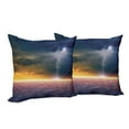thumbnail image 6 of Ambesonne Landscape Throw Pillow Cover 2 Pack, Apocalyptic Sky View, 16", Orange and Blue, 6 of 6