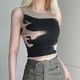 thumbnail image 3 of Camiseta De Verano Chaleco con estampado de retrato en contraste de color manchado, top sin mangas ajustado con personalidad para mujer Ygjytge para Mujer Caqui T S, 3 of 9