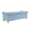 thumbnail image 5 of Rustic Manor Audriana 3 Seat Button Tufted Linen Sofa with Casters, Light Blue, 36 x 25 x 20, 5 of 9