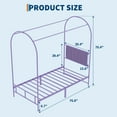 thumbnail image 3 of Huisuilinss Twin Canopy Bed Frame,Metal Platform Bed Frame With Upholstered Headboard,Strong Slats Support & Underbed Storage Space,Noise Free Mattress Foundation, , Box Spring Needed, 3 of 9