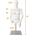 thumbnail image 7 of FreeLung Female Mannequin Torso with Metal Stand, Height 30”-46”, White, 7 of 7