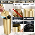 thumbnail image 3 of 2 PCS Gold Toilet Brush and Holder Set - Brushed Stainless Steel Gold Toilet Bowl Brush and Holder with Replacable Head, Removable Inner Bowl, and Splash Protection - Dense Bristles for Cleaning, 3 of 9