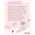 thumbnail image 7 of MeMoi Velvet Pleated Cotton Blend Anklet Socks - Girls - Female, 6, Winter White, 7 of 7