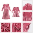 thumbnail image 3 of FYMNSI Mommy and Me Velvet Dresses Long Sleeve Fall Winter Ruffle Dress Vintage Family Matching Outfit Mom-3XL Pink, 3 of 6